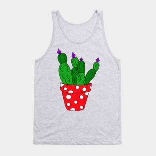 Cute Cactus Design #39: Polka Dot Cactus Pot Tank Top